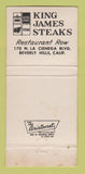 Matchbook Cover - King's Four in Hand Restaurant Los Angeles CA WEAR 30 Strike
