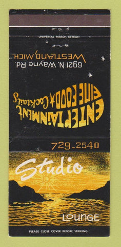 Matchbook Cover - Studio Lounge Westland MI WEAR 30 Strike