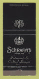 Matchbook Cover Schrafft's Restaurant Century City Los Angeles CA WEAR 30 Strike