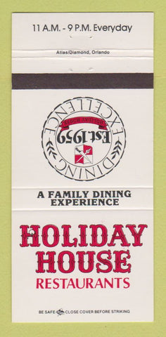 Matchbook Cover - Holiday House Restaurants FL CHAIN 30 Strike