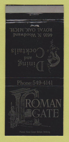 Matchbook Cover - Roman Gate Restaurant Royal Oak MI 30 Strike