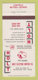 Matchbook Cover - Holt Electric Motor Milwaukee WI 30 Strike