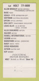 Matchbook Cover - Holt Electric Motor Milwaukee WI 30 Strike