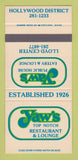 Matchbook Cover - Yaw's Public House Restaurant Hollywood SAMPLE 30 Strike