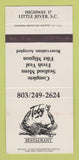 Matchbook Cover - Toby's Restaurant Little River SC 30 Strike