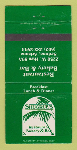 Matchbook Cover - Shugrue's Restaurant Sedona AZ WEAR 30 Strike
