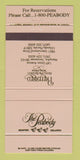 Matchbook Cover - The Peabody Hotel Memphis TN Orlando FL 30 Strike