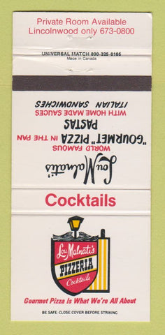 Matchbook Cover - Lou Malnati's Pizza Chicago Elk Grove IL WEAR 30 Strike