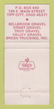 Matchbook Cover - Ernest Aggregates Sand Gravel Tipp City OH WEAR 30 Strike