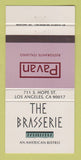 Matchbook Cover - The Brasserie Bistro Pavan Italian Los Angeles CA 30 Strike