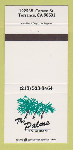 Matchbook Cover - The Palms Restaurant Torrance CA 30 Strike