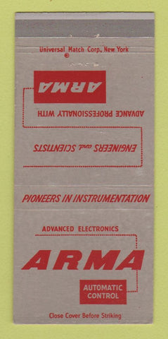 Matchbook Cover - Arma Electronics Controls Garden City LI NY 30 Strike