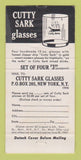 Matchbook Cover - Cutty Sark Liquor  30 Strike