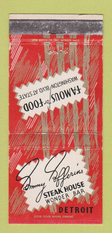 Matchbook Cover - Sammy Sofferin's Steak House Detroit MI WEAR 30 Strike