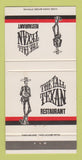 Matchbook Cover - Tall Texas Restaurant San Antonio TX  30 Strike