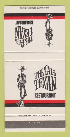 Matchbook Cover - Tall Texas Restaurant San Antonio TX  30 Strike
