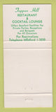 Matchbook Cover - Tappan Hill Restaurant Tarrytown NY WEAR 30 Strike
