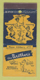 Matchbook Cover - Brothers Restaurant Berkeley CA WEAR 30 Stick