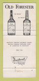 Matchbook Cover - Old Forester Bourbon Whiskey WEAR 30 Strike