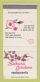 Matchbook Cover - Sakura Gardens Mountain View San Jose CA WEAR 30 Strike