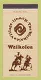 Matchbook Cover - Waikoloa Village Hawaii 30 Strike