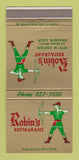 Matchbook Cover - Robin's Restaurant Anaheim CA 30 Strike