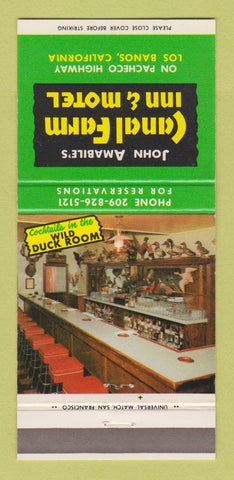 Matchbook Cover - Canal Farm Inn Motel Los Banos CA 30 Strike
