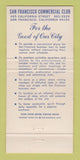 Matchbook Cover - San Francisco Commercial Club CA 30 Strike