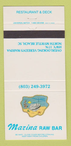 Matchbook Cover - Marina Raw Bar North Myrtle Beach SC 30 Strike