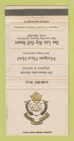 Matchbook Cover - Westgate Plaza Hotel San Diego CA San Luis Rey WEAR 30 Strike