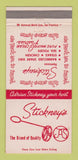 Matchbook Cover - Stickney's Restaurant Redwood City Palo Alto CA 30 Strike