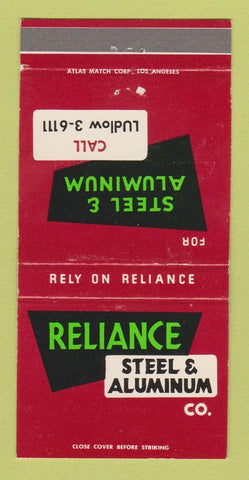 Matchbook Cover - Reliance Steel Aluminum Los Angeles CA 30 Strike