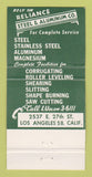Matchbook Cover - Reliance Steel Aluminum Los Angeles CA 30 Strike