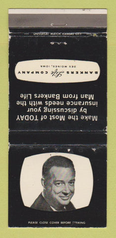 Matchbook Cover - Bankers Life Des Moines IA Hugh Downs NBC TV WORN 30 Strike