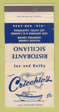 Matchbook Cover - Cricchio's Ristrante Italian Los Altos CA 30 Strike