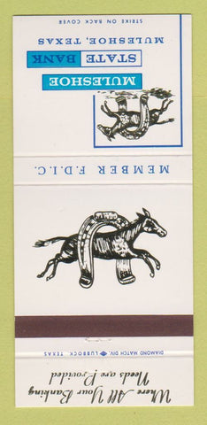 Matchbook Cover - Muleshoe State Bank TX 30 Strike