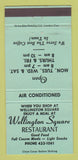 Matchbook Cover - Wellington Square Restaurant GREEN 30 Strike