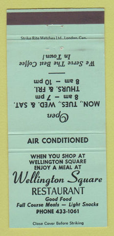 Matchbook Cover - Wellington Square Restaurant GREEN 30 Strike
