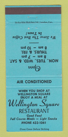 Matchbook Cover - Wellington Square Restaurant BLUE 30 Strike