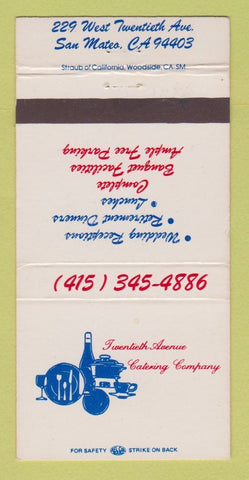 Matchbook Cover - 20th Avenue Catering San Mateo CA 30 Strike
