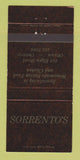 Matchbook Cover - Sorrento's Italian Restaurant Ottawa ON 30 Strike