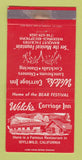 Matchbook Cover - Welch's Carriage Inn Idyllwild CA WEAR 30 Strike