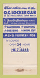 Matchbook Cover - OC Locker Club Long Beach CA 30 Strike