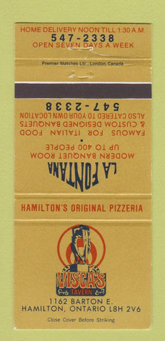 Matchbook Cover - Visca's Tavern Hamilton ON La Fontana 30 Strike