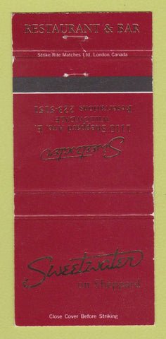 Matchbook Cover - Sweetwater Restaurant Willowdale ON WEAR 30 Strike
