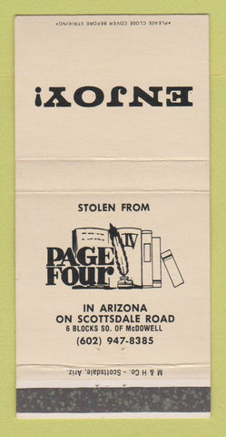 Matchbook Cover - Page Four Scottsdale AZ 30 Strike