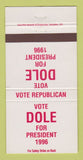 Matchbook Cover - Bob Dole for President 1996 30 Strike