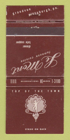 Matchbook Cover - Le Mont Restaurant Pittsburgh PA WEAR 30 Strike
