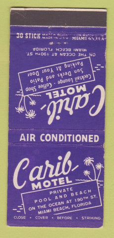 Matchbook Cover - Carib Motel Miami Beach FL WEAR 30 Stick
