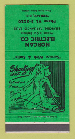 Matchbook Cover - Norcan Electric Terrace BC girlie 30 Strike